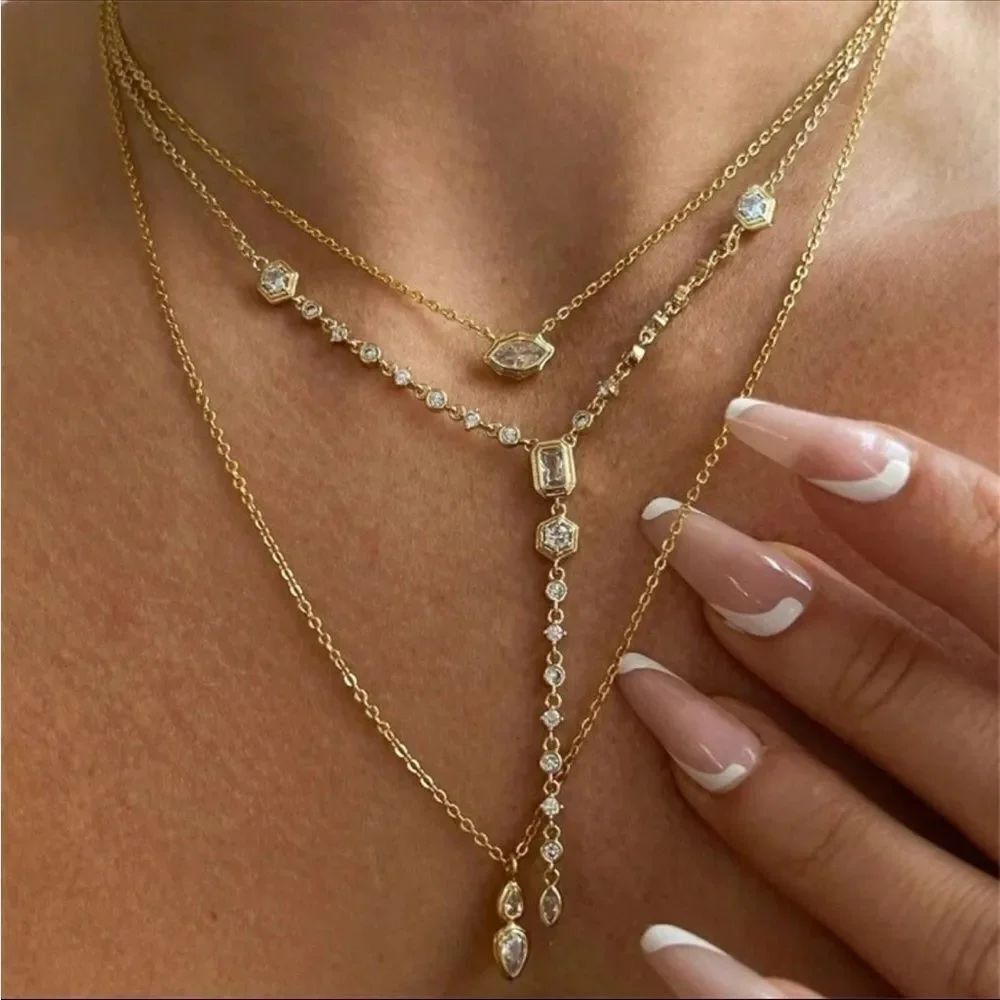 Crystal drop necklace #1334